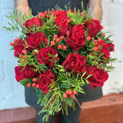Букет из красных роз "Огонь" - купить с доставкой в по Андреаполю